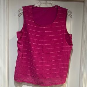 Coldwater Creek Fuchsia Striped Tank Top